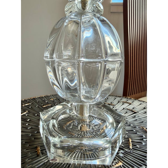 Vintage French Regency Crystal Art Verrier (Art Glass) Table Lamp Att. Art Vannes For Sale - Image 15 of 16