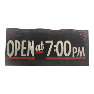 Vintage 1970s Hand-Painted Drive-In Movie Theater Sign For Sale