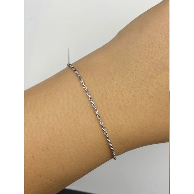 The Madrona: Ladies 14K Gold 8 Inch Thin Rope Bracelet For Sale In Philadelphia - Image 6 of 6