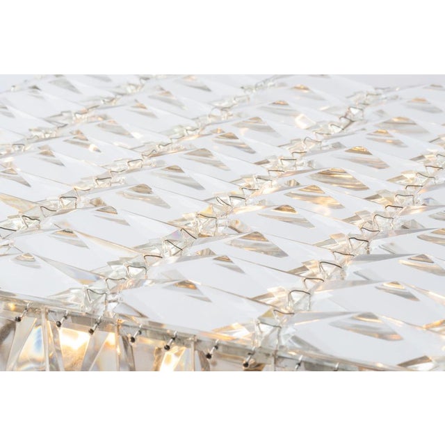 Large Faceted Crystal Flush Mount in the Style of Kinkeldey, Germany, 1960s For Sale - Image 11 of 14
