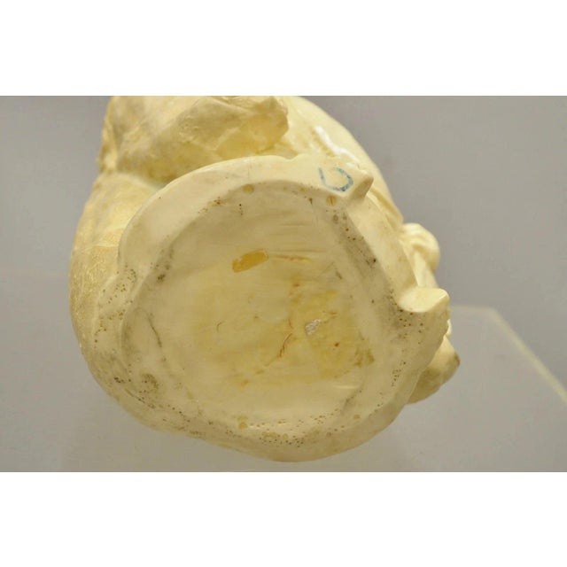 Beige Vintage Indian 13" Cast Resin Laughing Buddah Statue Sculpture Figurine For Sale - Image 8 of 9