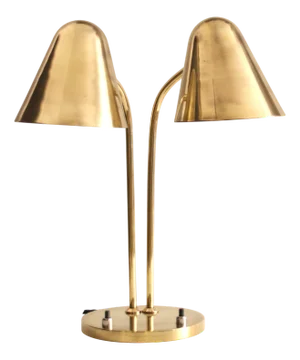 Mid-Century Adjustable Brass Library Lamp by Jacques Biny for Luminalité, 1950s