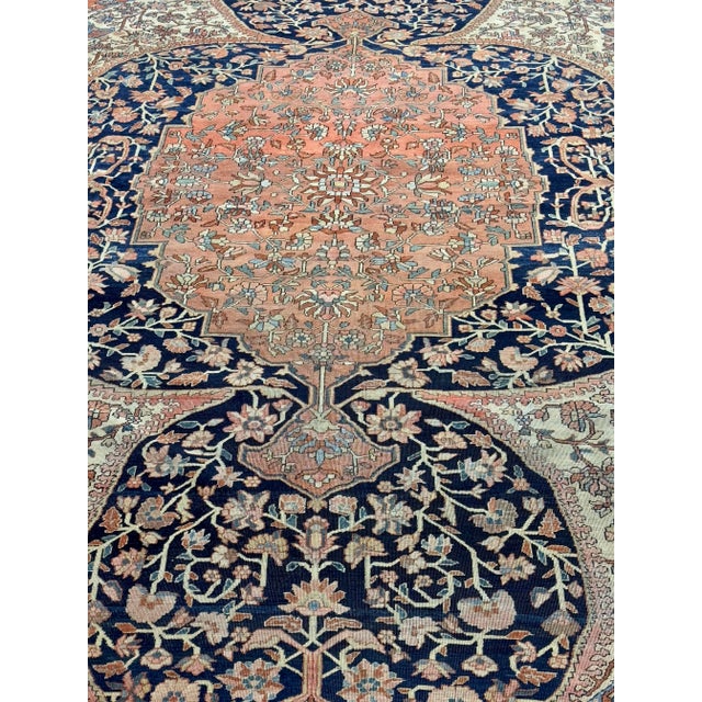 Textile Antique Persian Farahan Sarouk Rug 9’4" X 12’1" For Sale - Image 7 of 11