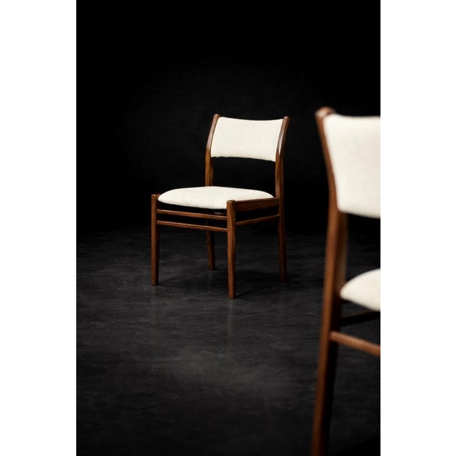Mid-Century Modern Danish Teak and Beige Fabric Chairs, 1960s, Set of 4 For Sale - Image 6 of 18