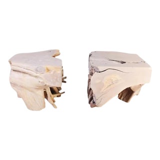 Organic Modern Sculptured Teak Root Coffee Table Base - 2 Pieces For Sale
