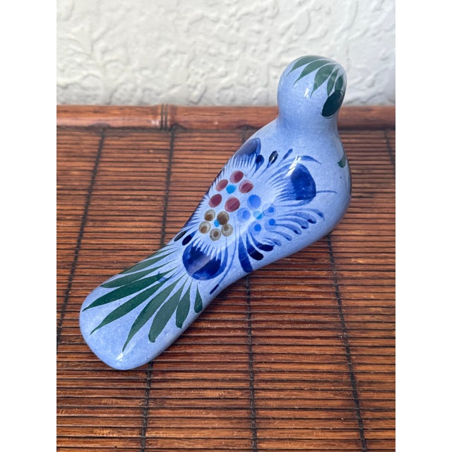 Sculpture Materials Vintage Blue Mexican Tonalá Dove Bird For Sale - Image 7 of 10