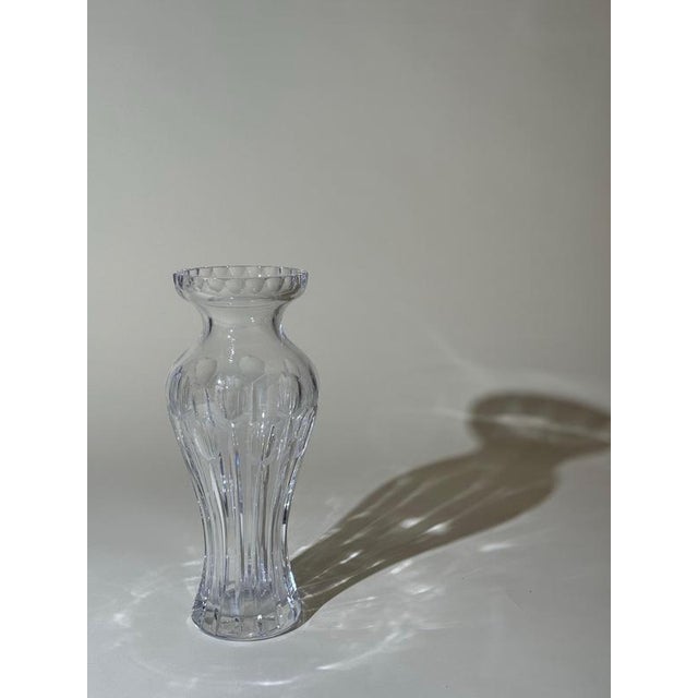Large Art Deco German Hand-Cut Crystal Thistle Vase, 1920s For Sale - Image 11 of 15