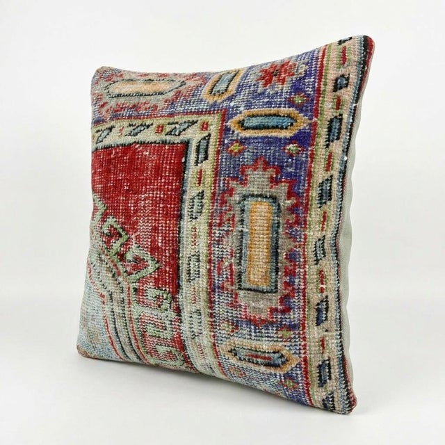 Mid-Century Modern Turkish Oushak Rug Pillow Cover 20'' X 21'' For Sale - Image 3 of 5