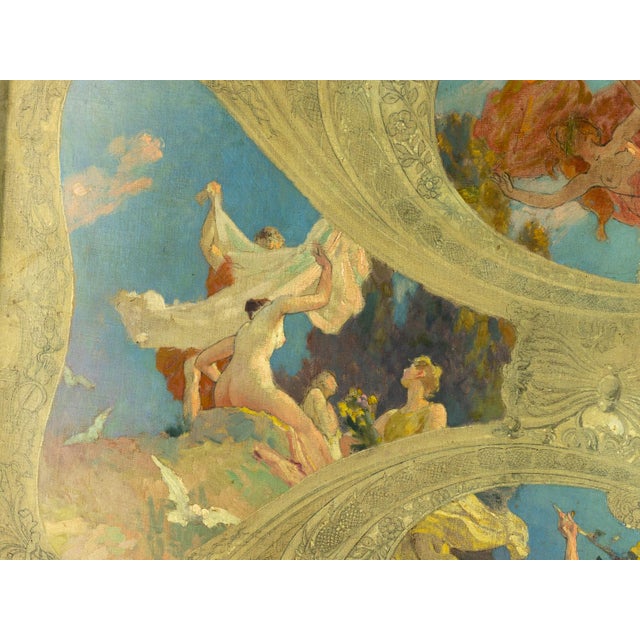 Edouard Bauhain, Art Nouveau Church Study, 20th Century, Oil on Canvas, Framed For Sale - Image 4 of 6