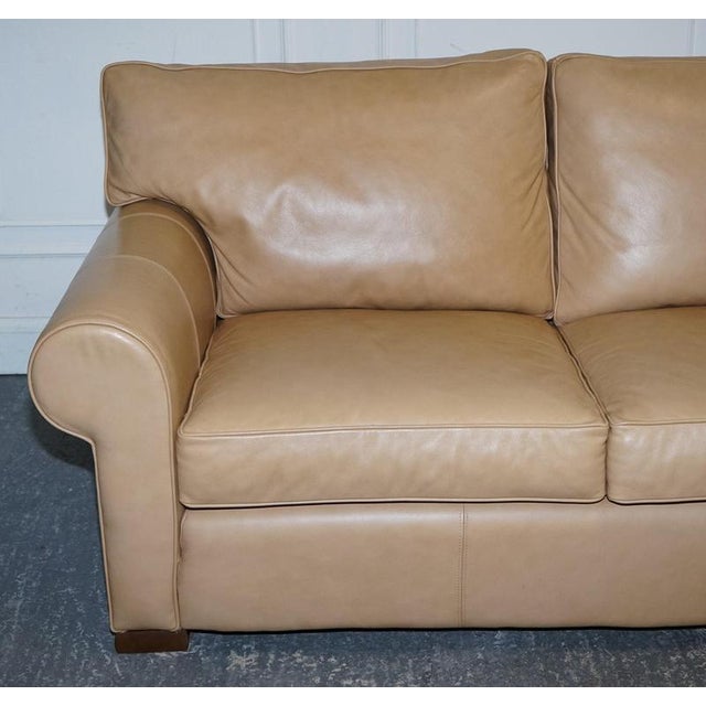 Latte Brown Leather Two Seater Sofa by Multiyork England For Sale - Image 3 of 18