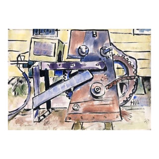 1996 Josie Capstick Industrial Watercolor For Sale