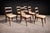 Wood Set of Six Chairs in Hardwood & Beige Leather, Unknown, 1950s For Sale - Image 7 of 12
