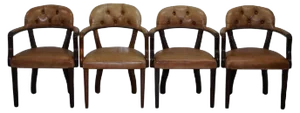 Brown Leather Court Office Dining Chair from House of Chesterfield