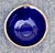 Vintage Cobalt Blue Glass Bowl Gold Rim Textured Pebble Art Glass For Sale - Image 12 of 15