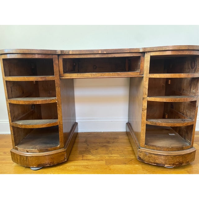 Antique Victoria English Kidney-Shaped Pedestal Desk For Sale - Image 12 of 17