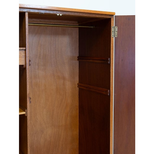 Brown Art Deco Walnut Tallboy Compact Wardrobe from Waring & Gillow, 1930s For Sale - Image 8 of 17