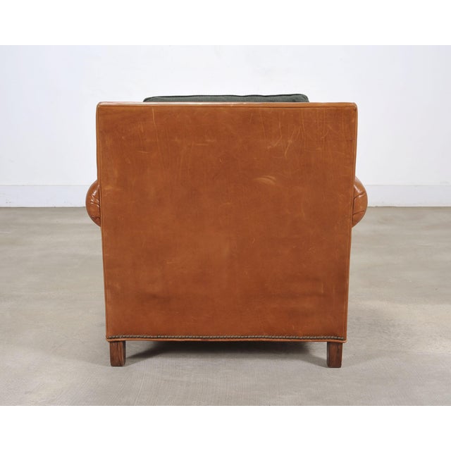 Ralph Lauren Italian Aran Isles Leather Mahogany Club Chair For Sale - Image 17 of 18