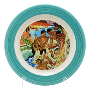1980s 16" Eugene Savage "Festival of the Sea" Serving Platter, Lynn Krantz Dish Books