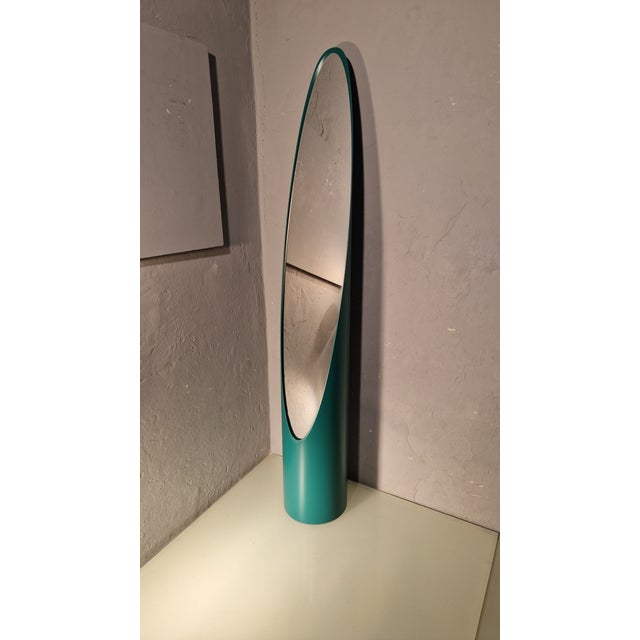 Model Unghia Nail Lipstick Floor Mirror in Petrol Green For Sale - Image 4 of 15