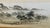 Mid 20th Century Vintage Chinese Mountain Landscape Ink Wash Painting, Framed Horizontal Scroll Art For Sale - Image 5 of 11
