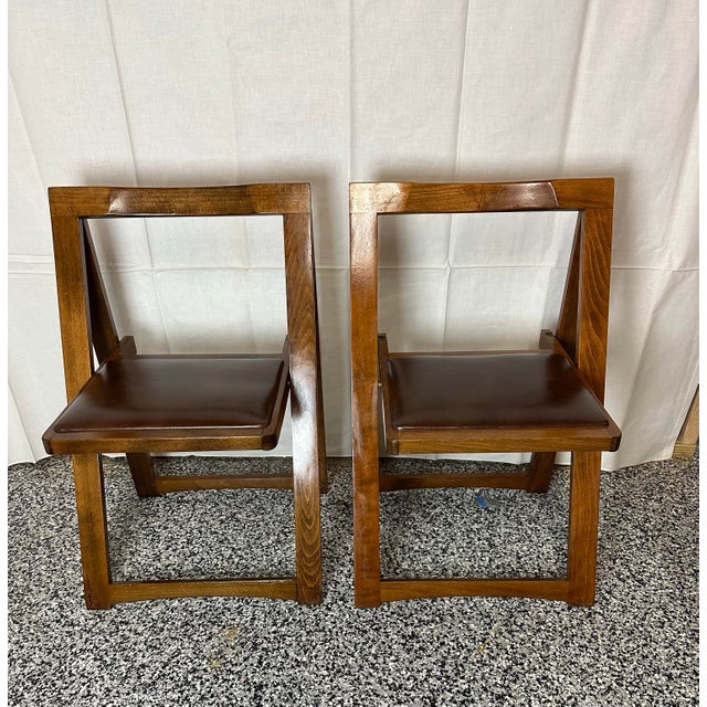 Pair of 1960s MCM Aldo Jacober for Bazzani Style Trieste Model Folding Chairs For Sale In Detroit - Image 6 of 9