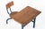 Vintage Antique Wood & Metal Child’s School Desk and Chair in the Style of Jean Prouvé For Sale - Image 10 of 14