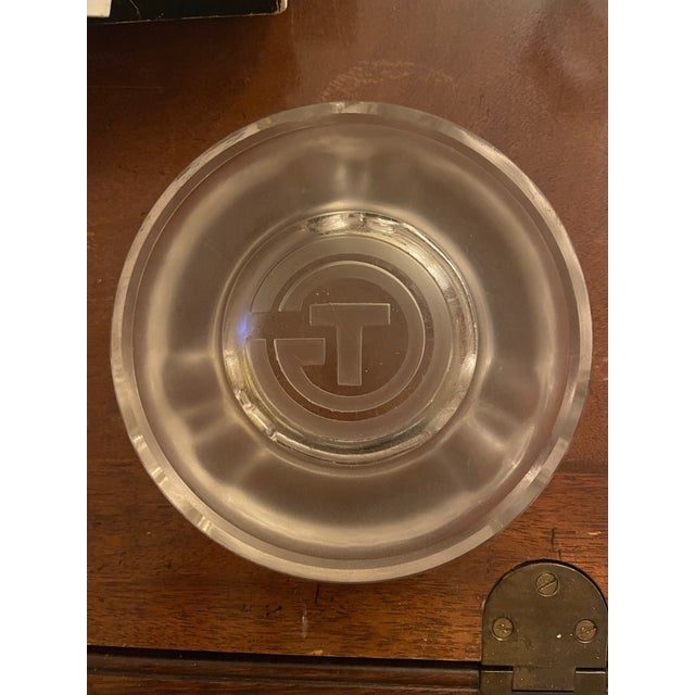 The good old day of luxury travel. This stunning art deco Daum ashtray was made for one of Compagnie Generale...