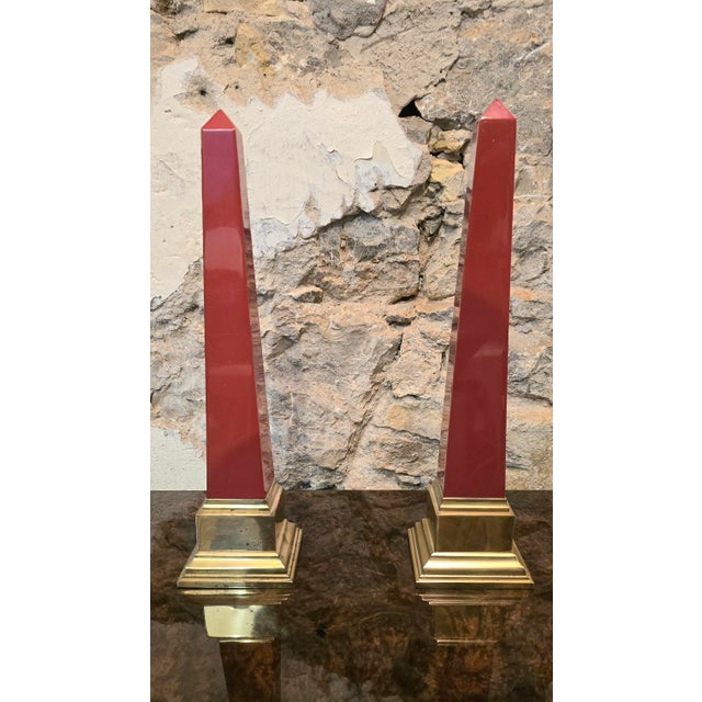 Red Red Resin Obelisks by Jacques Charpentier, 1990s, Set of 2 For Sale - Image 8 of 8