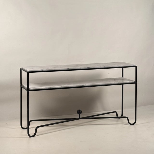 Large Two-Tier 'Entretoise' Console by Design Frères For Sale In Los Angeles - Image 6 of 9