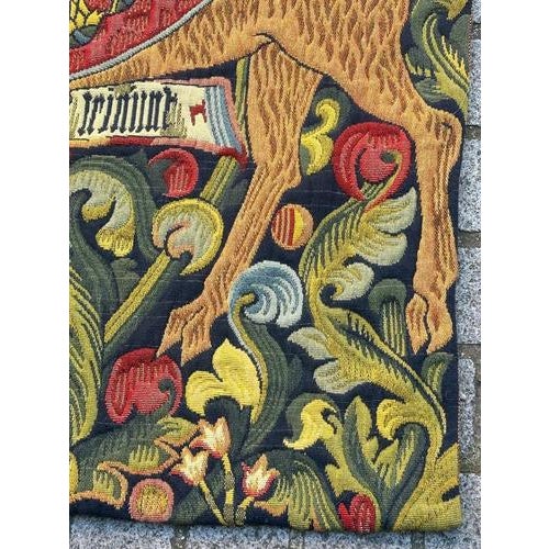 French Jacquard Tapestry with Medieval Motif in the style of Aubusson, 1970s For Sale - Image 10 of 18