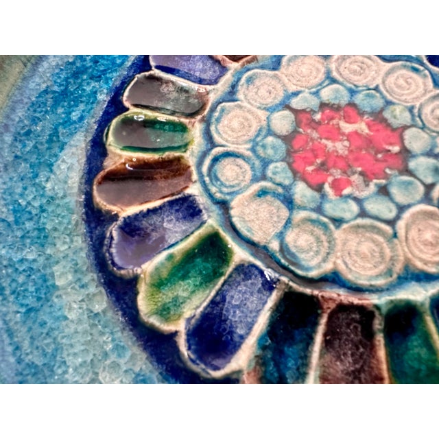 Artisan Ceramic Art Wall Plate with Candleholder, Italy, 1950s For Sale - Image 9 of 12