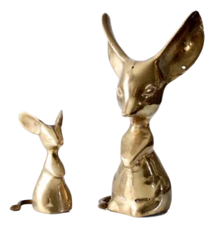 Mid Century Brass Mice Pair