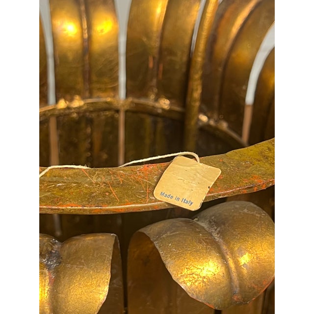 Italian Gilt Metal Hollywood Regency Side, Drinks Table With Marble Top, 1960s For Sale - Image 10 of 10