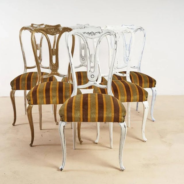 Upholstered Wood Chairs, Set of 6 For Sale - Image 3 of 9