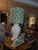 English The Ashford Lamp - Ivory Floral Ginger Jar Lamp With Handmade Sage Botanical Lampshade For Sale - Image 3 of 7