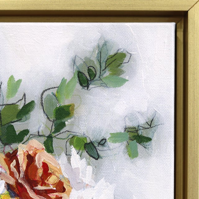 Abstract Pears & Pink - Framed Abstract Expressive Botanical Floral Still Life Original Artwork by Kellie Newsome For Sale - Image 3 of 9