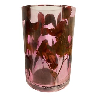 Resin Flower Vase with Rose Stems and Leaves Inside, 1970s For Sale