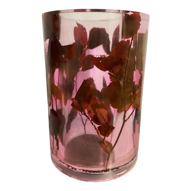 Resin Flower Vase with Rose Stems and Leaves Inside, 1970s For Sale