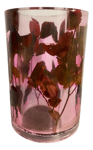Resin Flower Vase with Rose Stems and Leaves Inside, 1970s