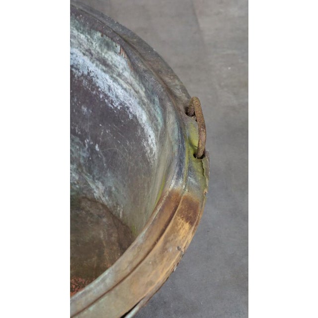 Large Antique Copper Kettle or Basin For Sale - Image 12 of 15