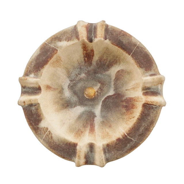 Ceramic Vintage Handmade Ceramic Ashtray Marbled in Beige & Brown by Ruscha Art, Germany, 1960s For Sale - Image 7 of 7