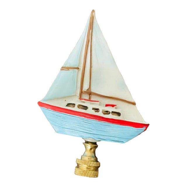 1970s Coastal Lamp Finial Sailboat For Sale