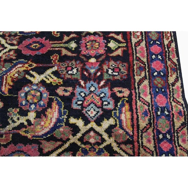 Black 1930s Old Persian Mahal Area Rug 3'7"×10'0" For Sale - Image 8 of 11