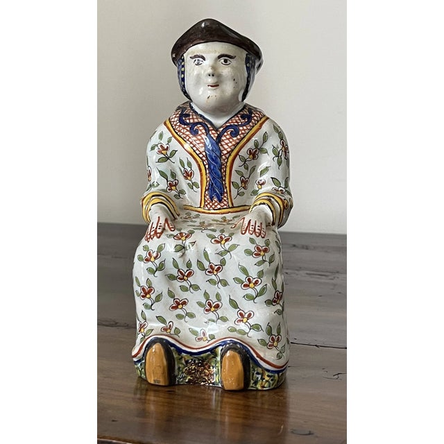 17th Century Early French Faience Figural Jug For Sale - Image 5 of 6