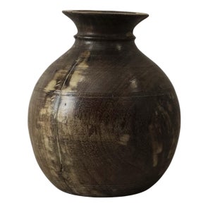 Vintage Teak Vase For Sale