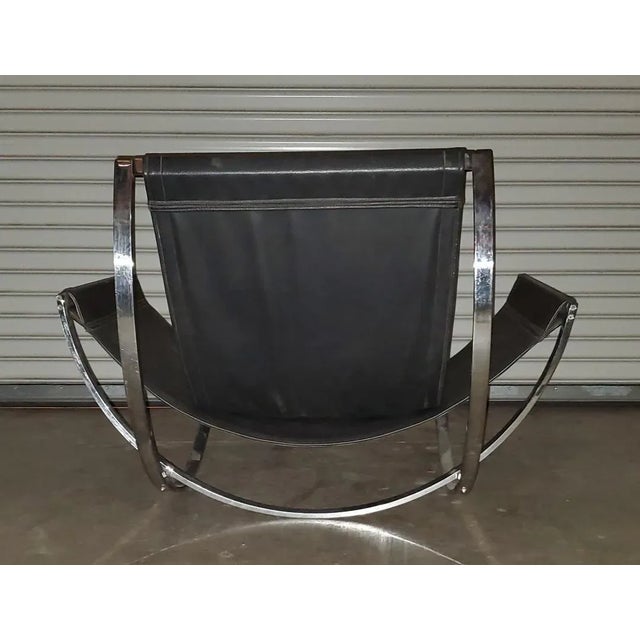 1970s 1970s Vintage Italian Curved Chrome Lounge Chair Attributed To Milo Baughman For Stendig For Sale - Image 5 of 12