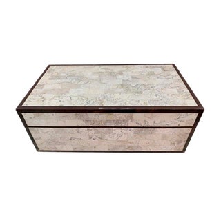 Marble, Wood and Brass Box from Maitland Smith, 1970s For Sale
