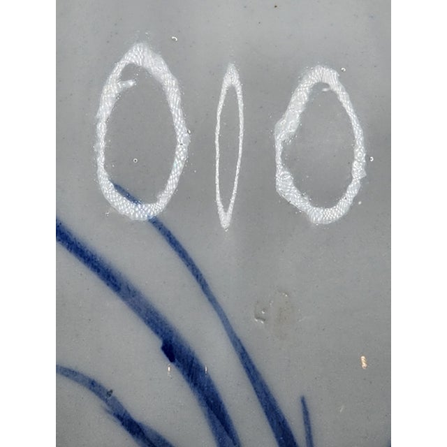 Antique Chinese Blue White Ginger Jar Hand Painted Porcelain 13 Inch Melon Ribbed For Sale In Providence - Image 6 of 12