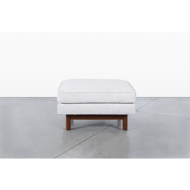 Mid-Century Walnut Sectional Sofa W/ Ottoman by Edward Wormley for Dunbar For Sale - Image 11 of 14