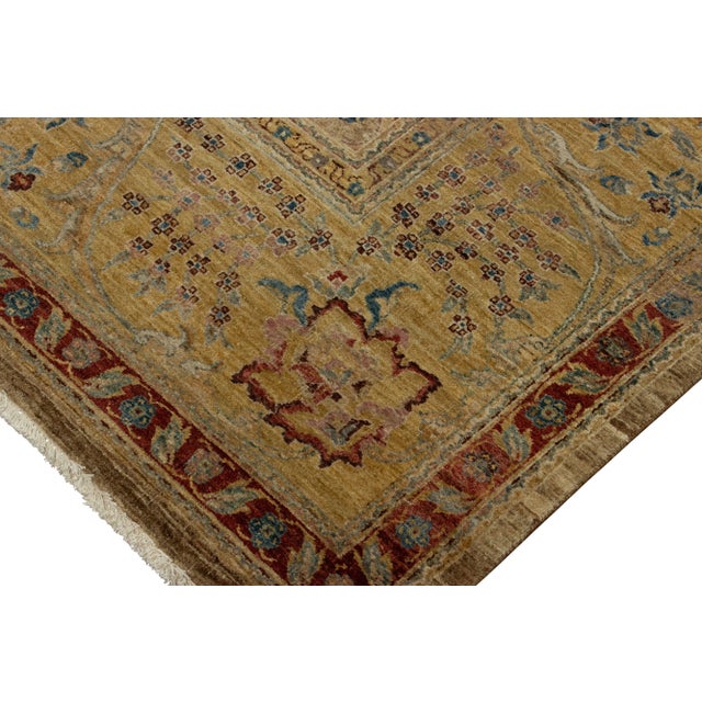 Traditional Rug & Kilim’s Agra Style Oriental Rug in Brown and Gold With Floral Patterns For Sale - Image 3 of 7